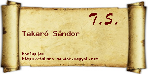Takaró Sándor névjegykártya