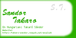 sandor takaro business card